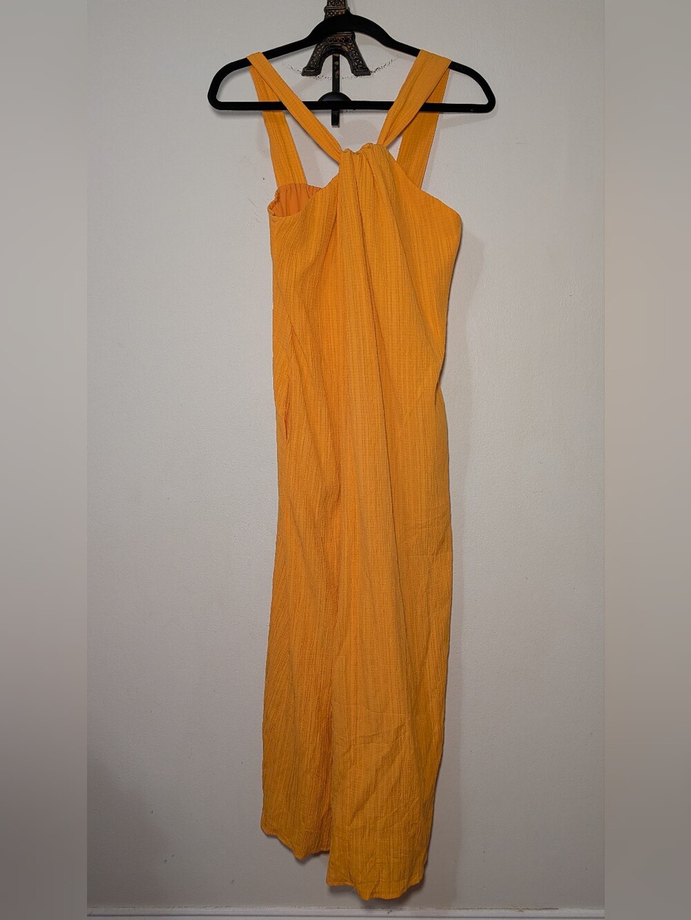 PrettyGarden Women's Casual Halter Neck Sleeveless Long Maxi Dress Orange Size S